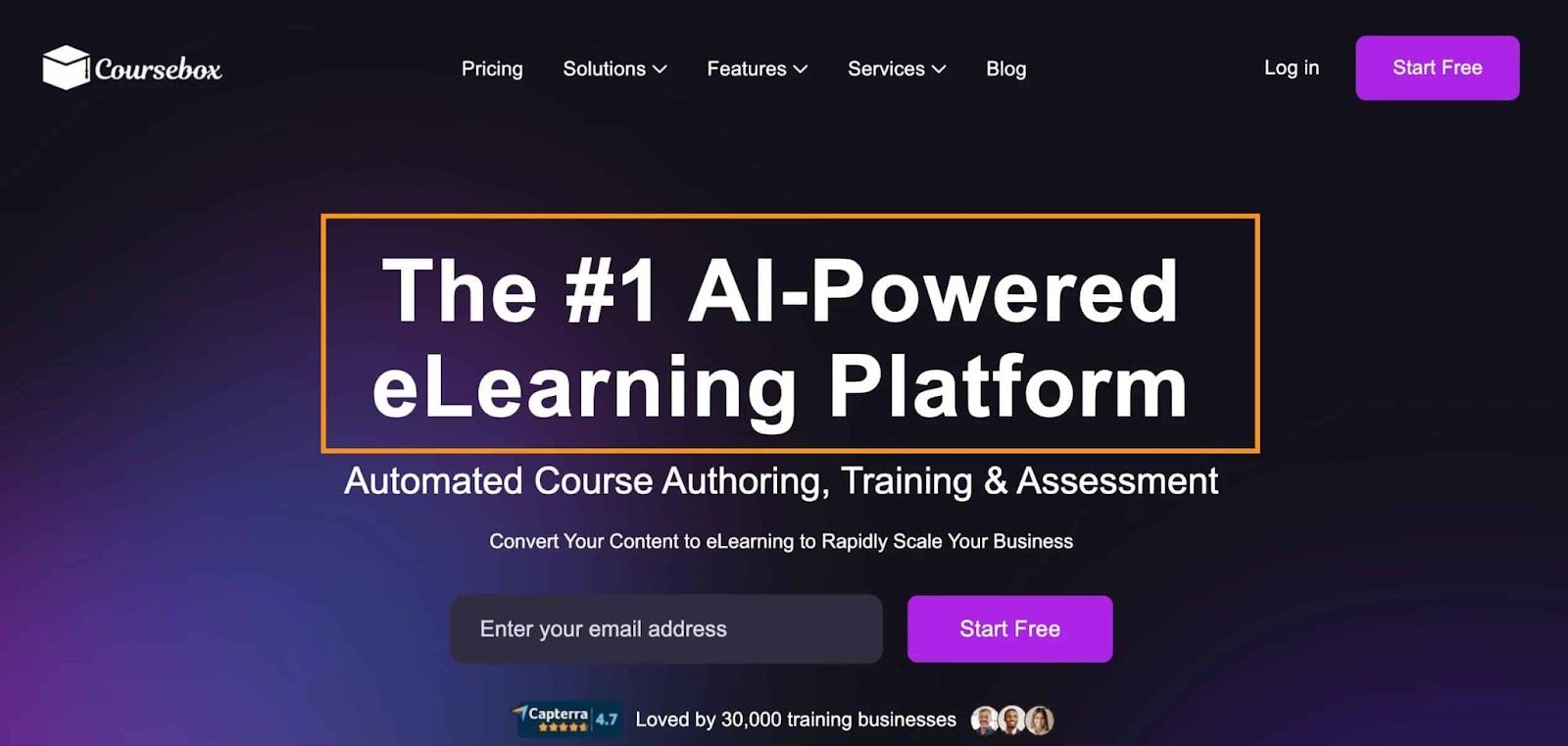 coursebox ai homepage