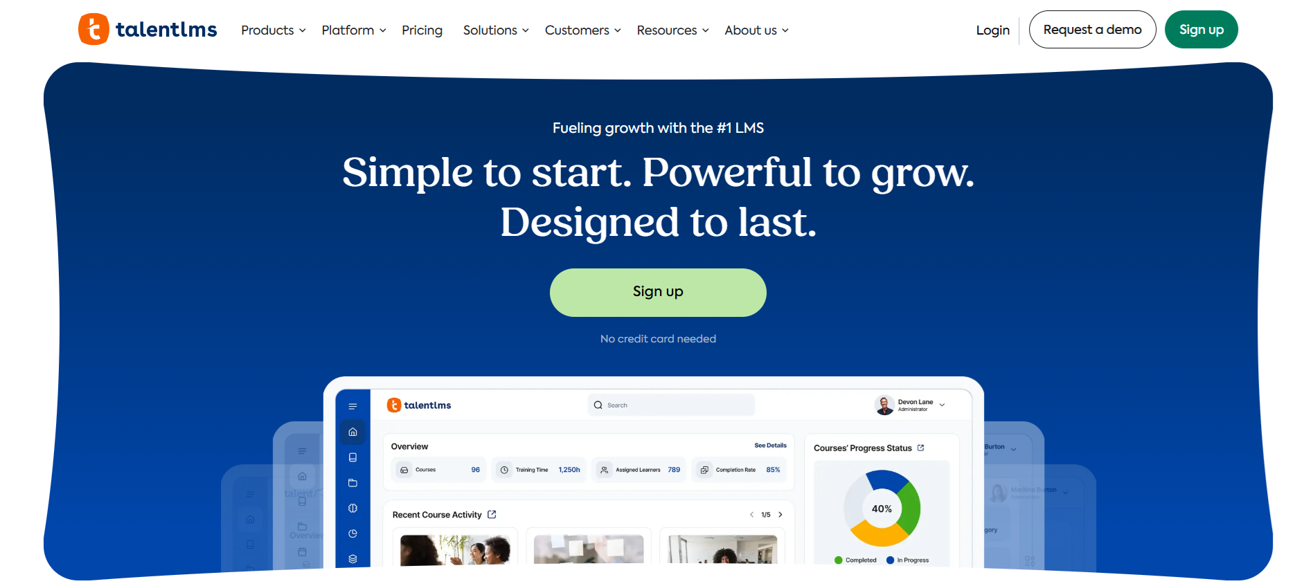 TalentLMS home page