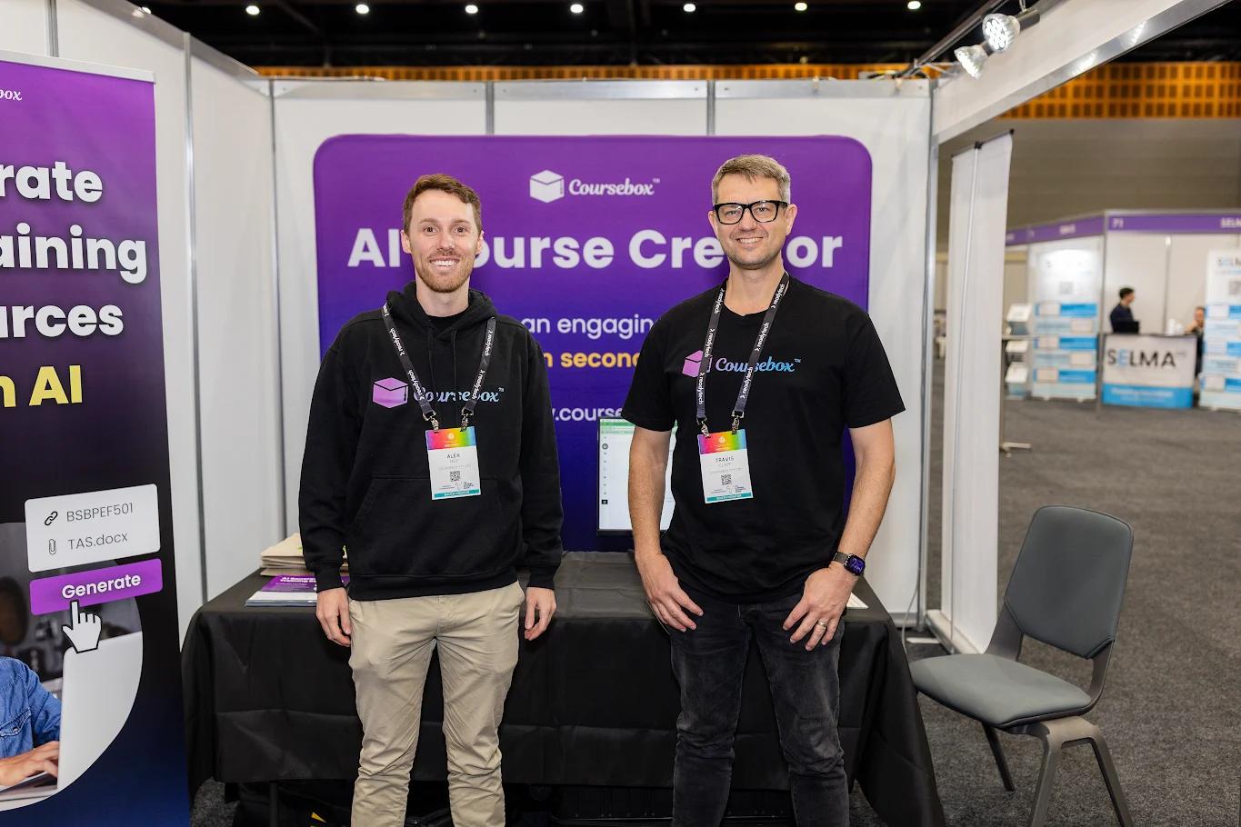 coursebox at an exhibition in the early days