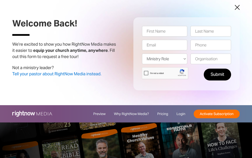 RightNow Media homepage