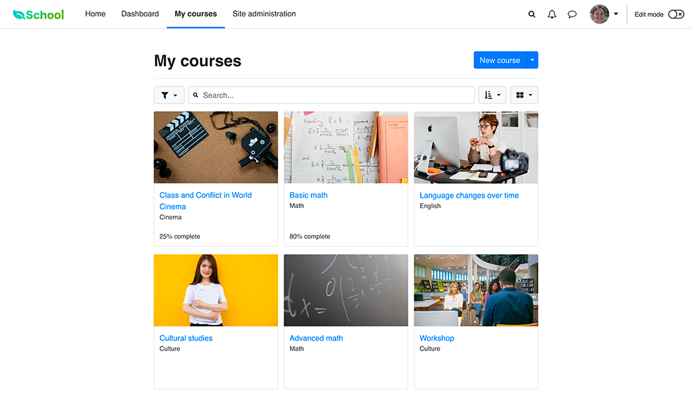 Moodle UI