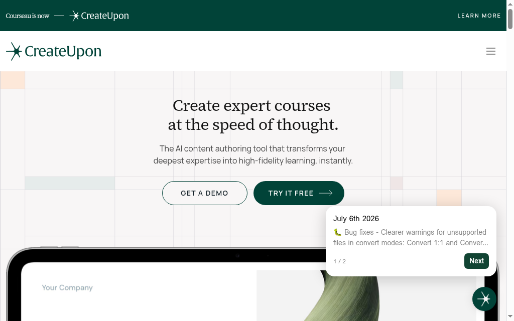 Courseau homepage