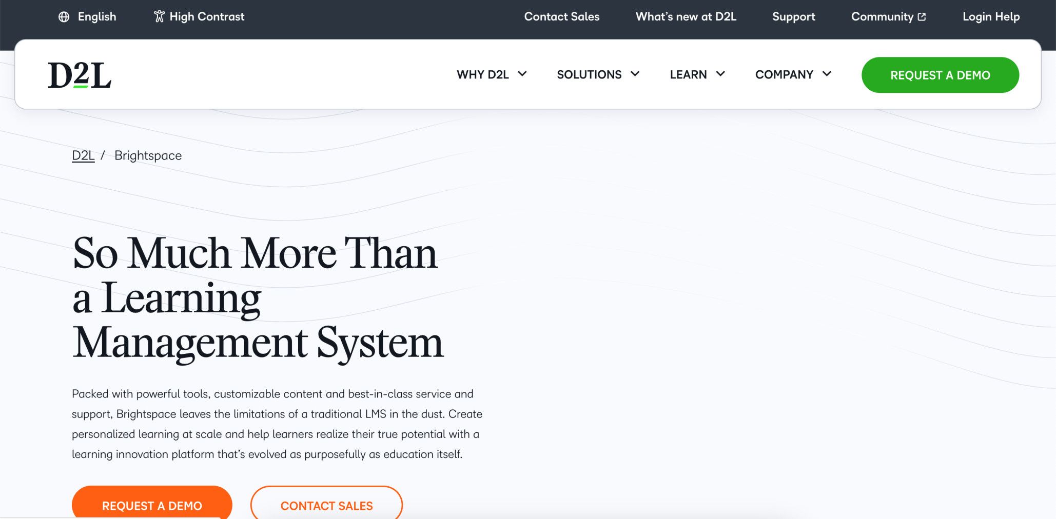 An image on D2L Brightspace