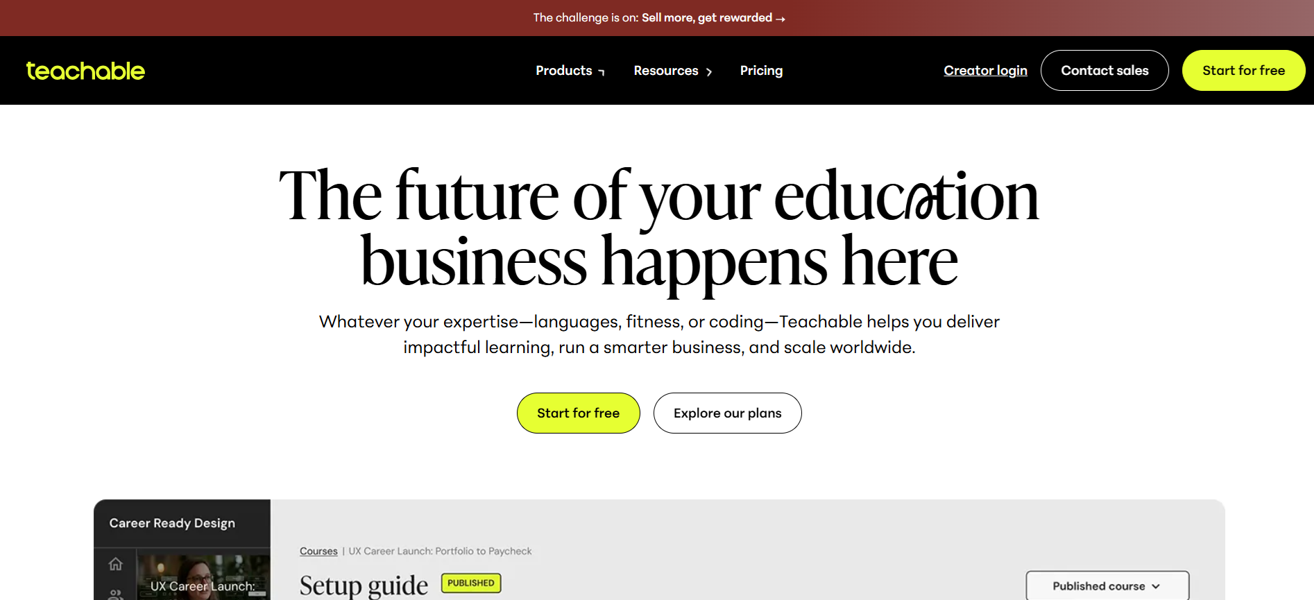 Teachable the future of your education business happens here