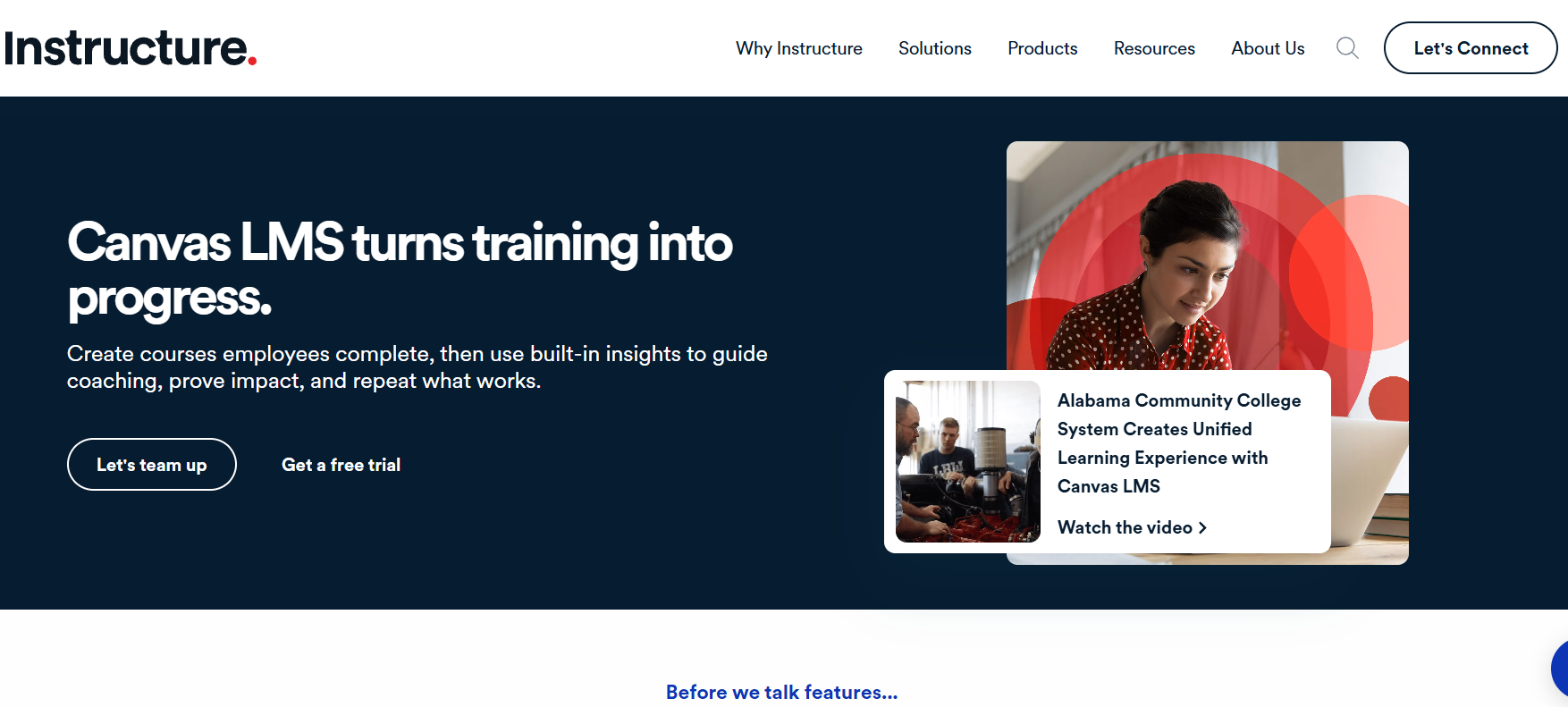 Canvas homepage