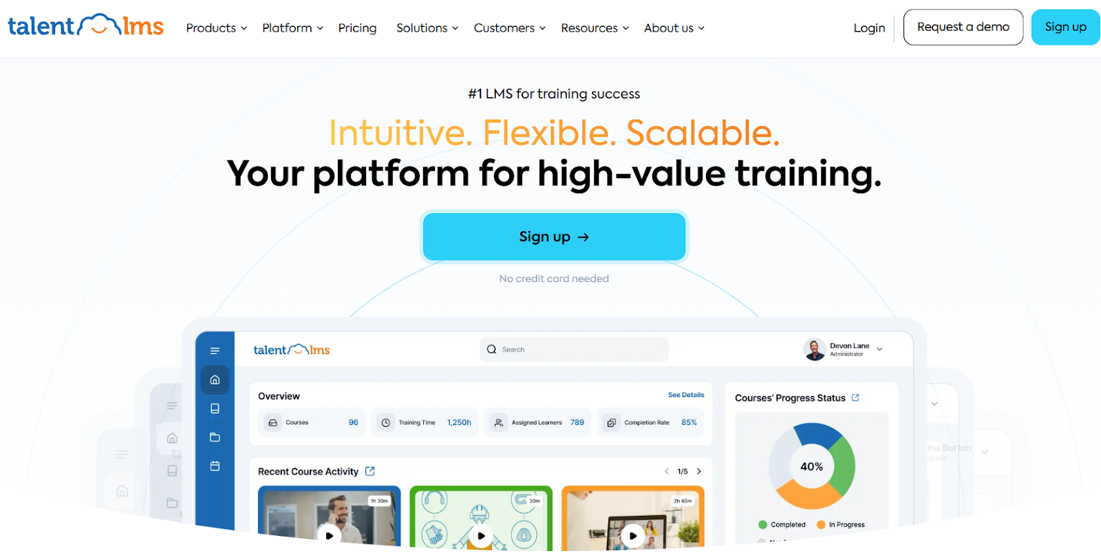 Talent LMS platform for high value training