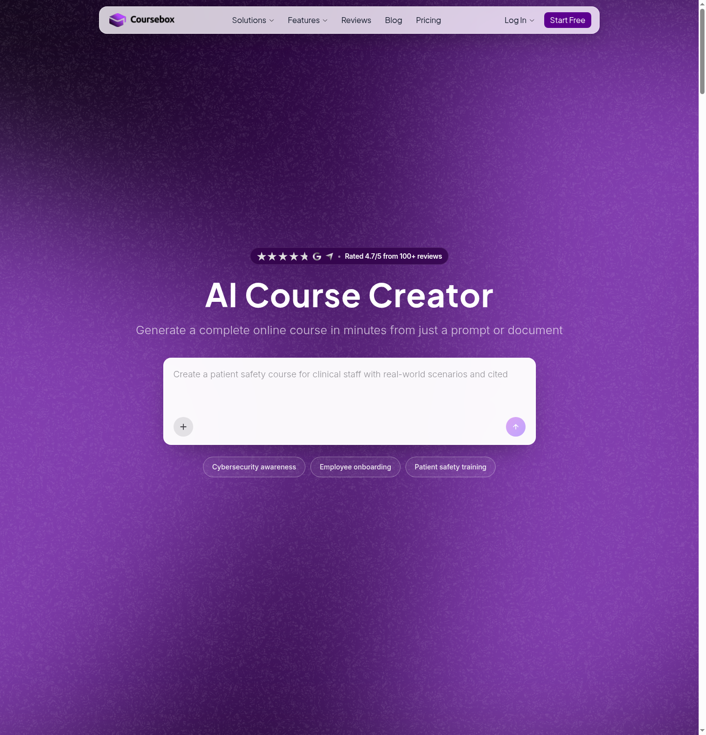 Coursebox homepage