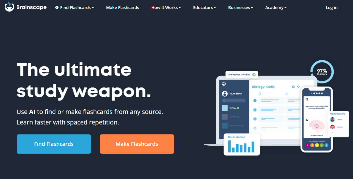 Brainscape home page