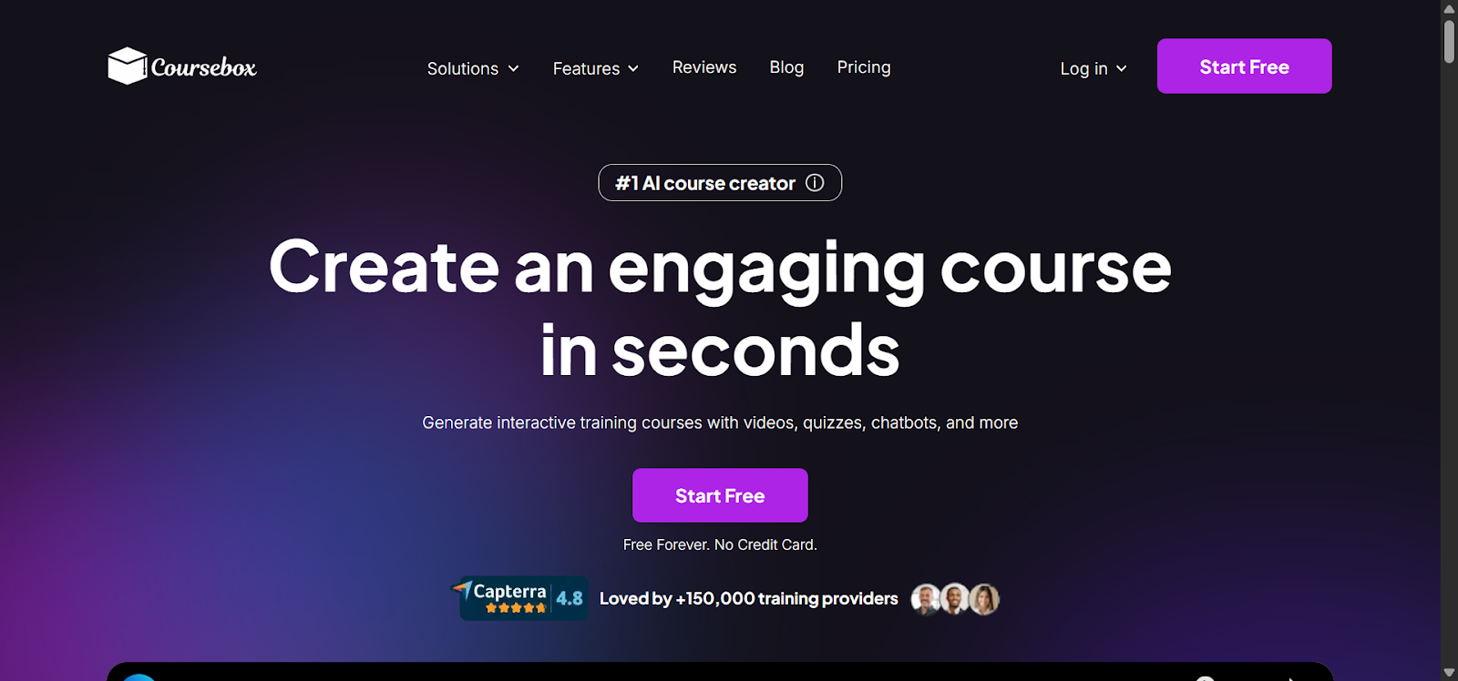 Coursebox landing page