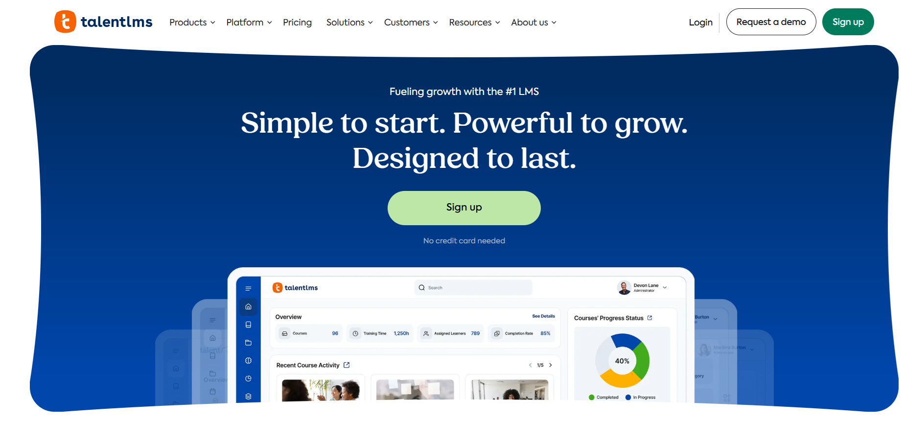 TalentLMS home page