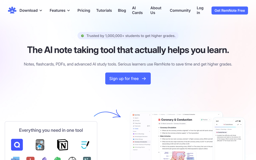 RemNote homepage