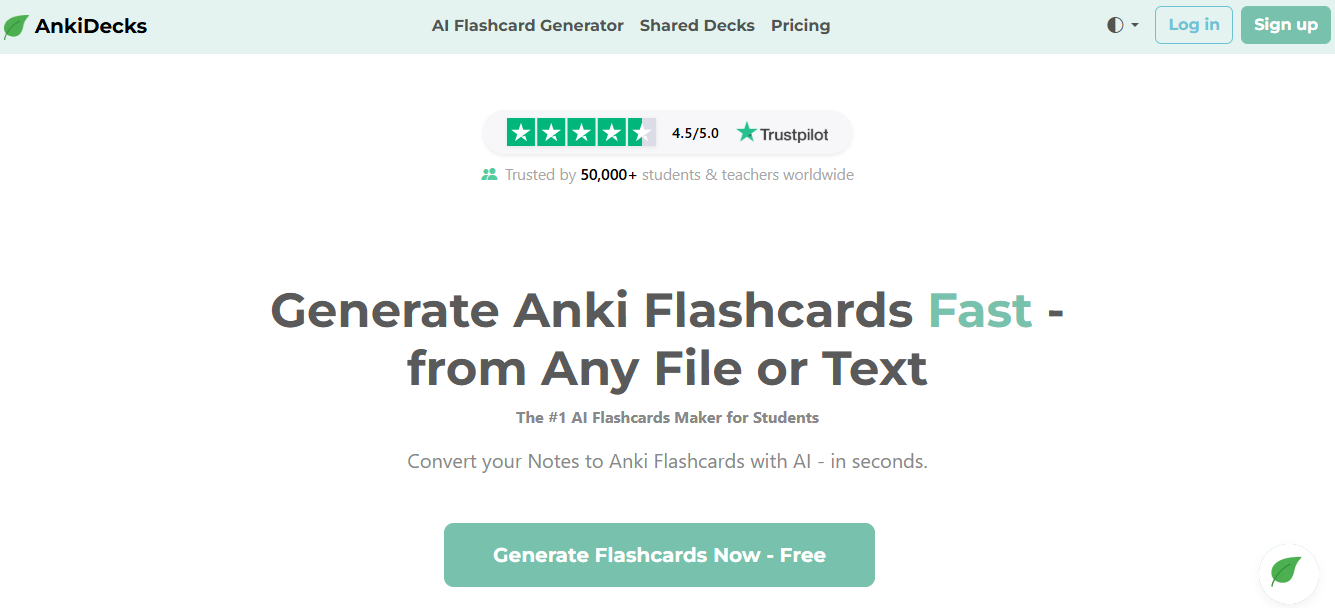 AnkiDecks home page