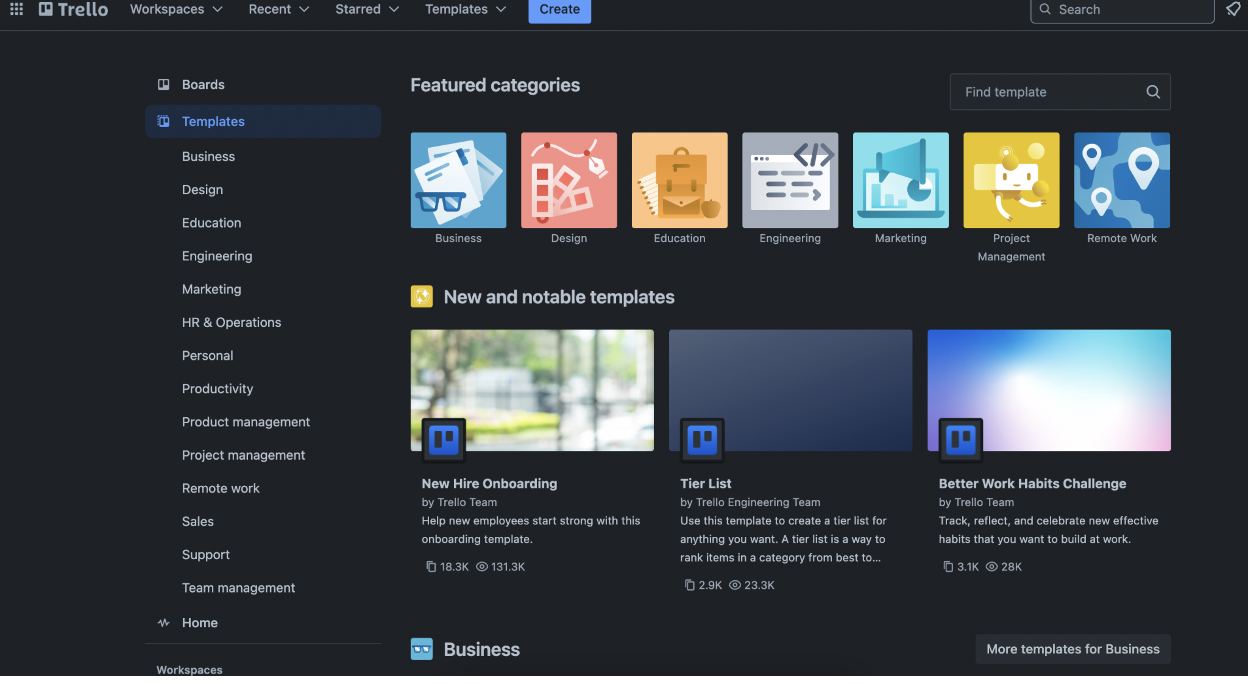 Trello templates