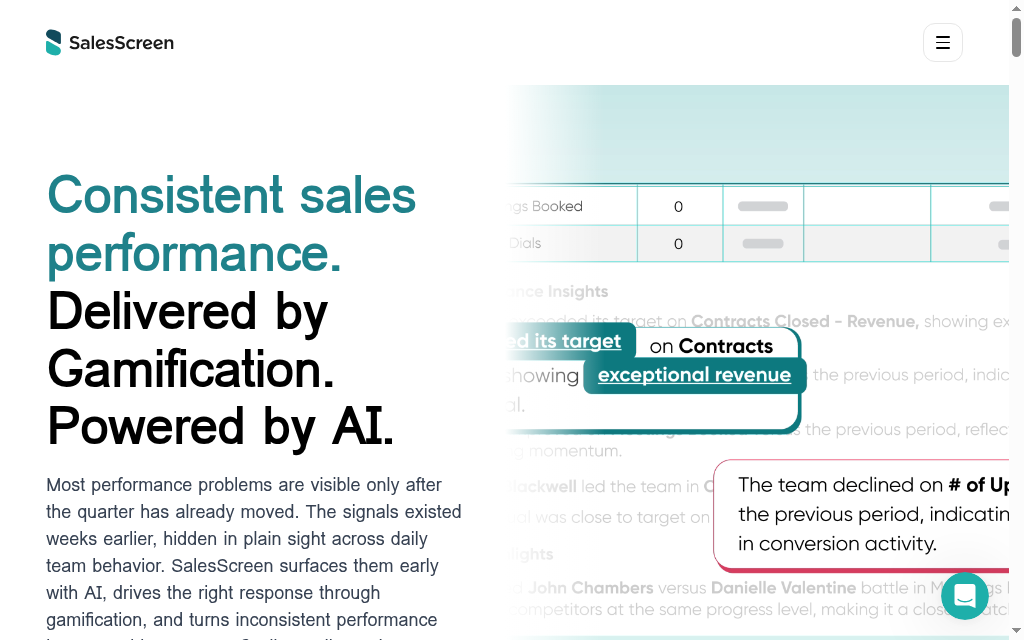 SalesScreen homepage
