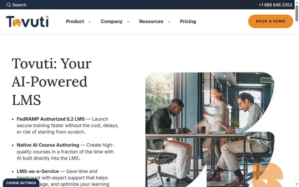Tovuti LMS homepage