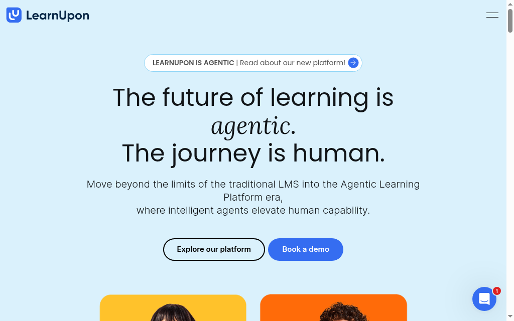 LearnUpon homepage