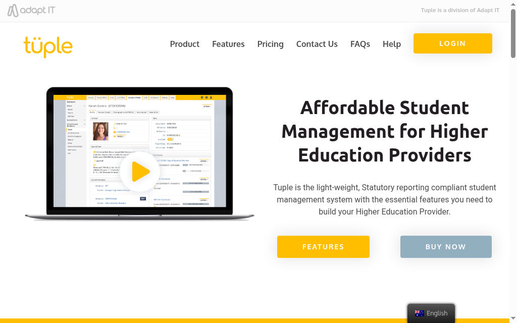 Tuple SMS, an Australian RTO student management system