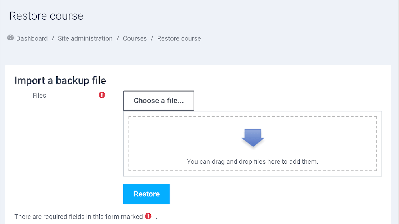 Export The Course From Its Original Site