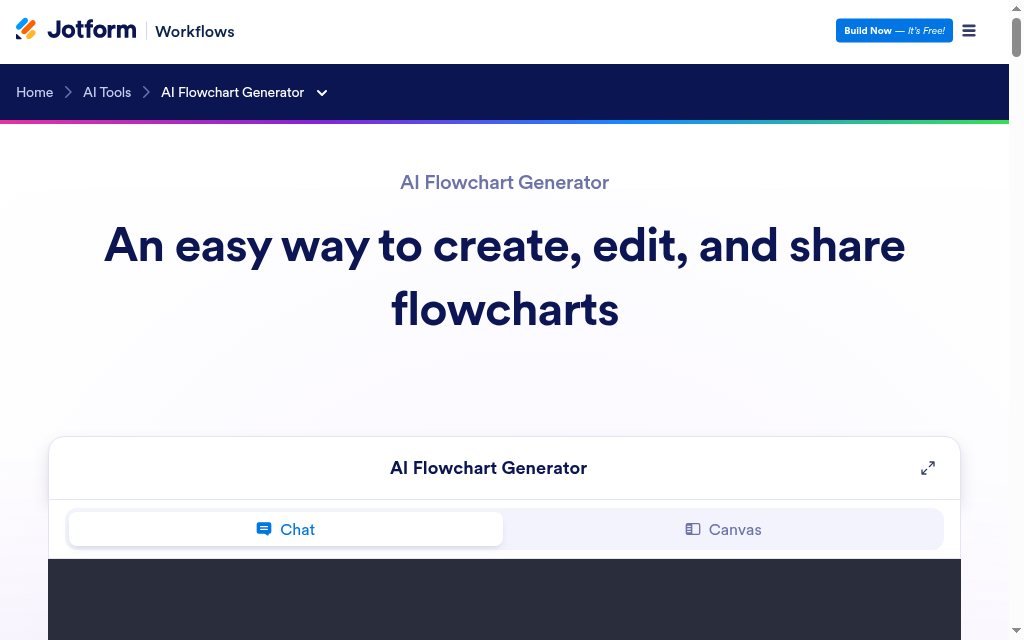 Jotform AI Flowchart screenshot