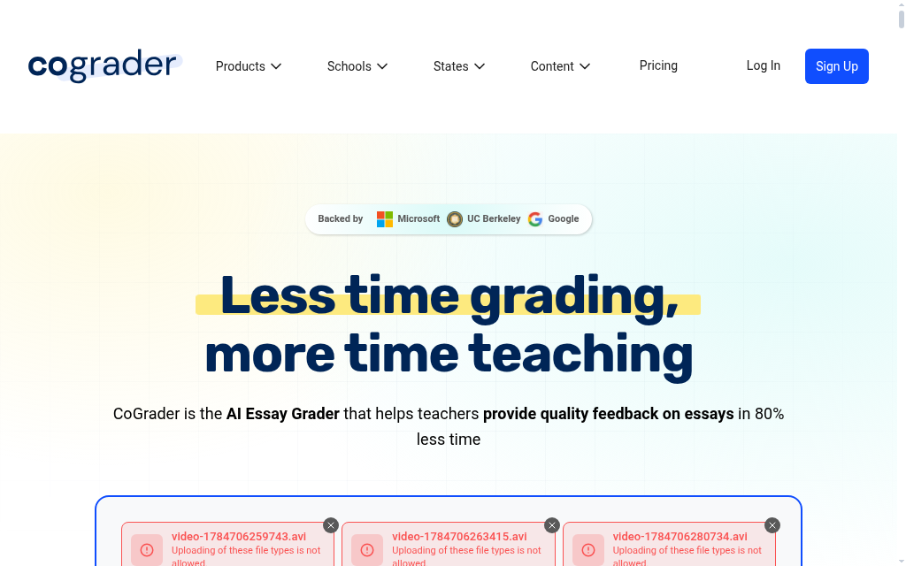 CoGrader homepage