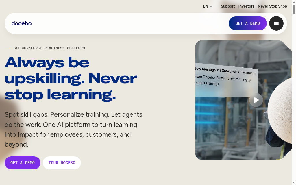 Docebo homepage
