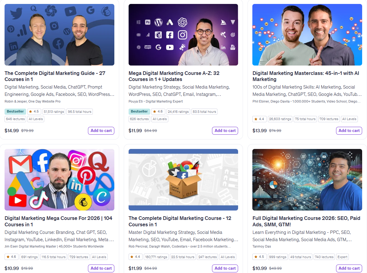 Udemy UI