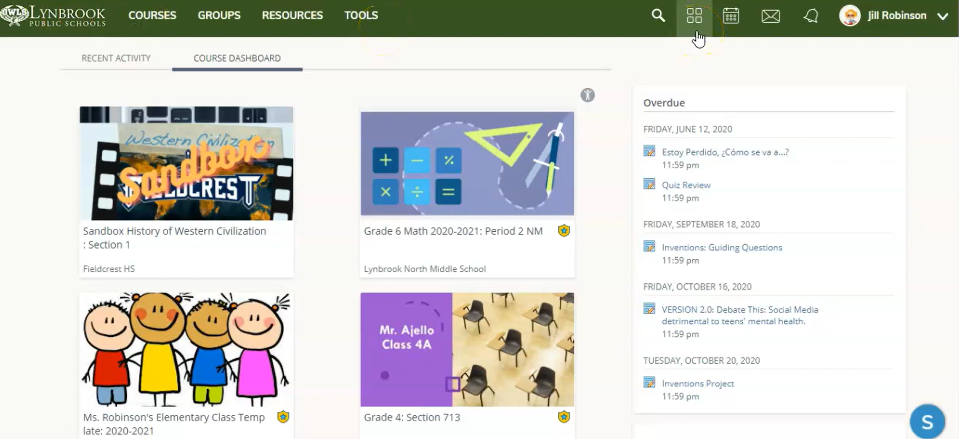 Schoology UI