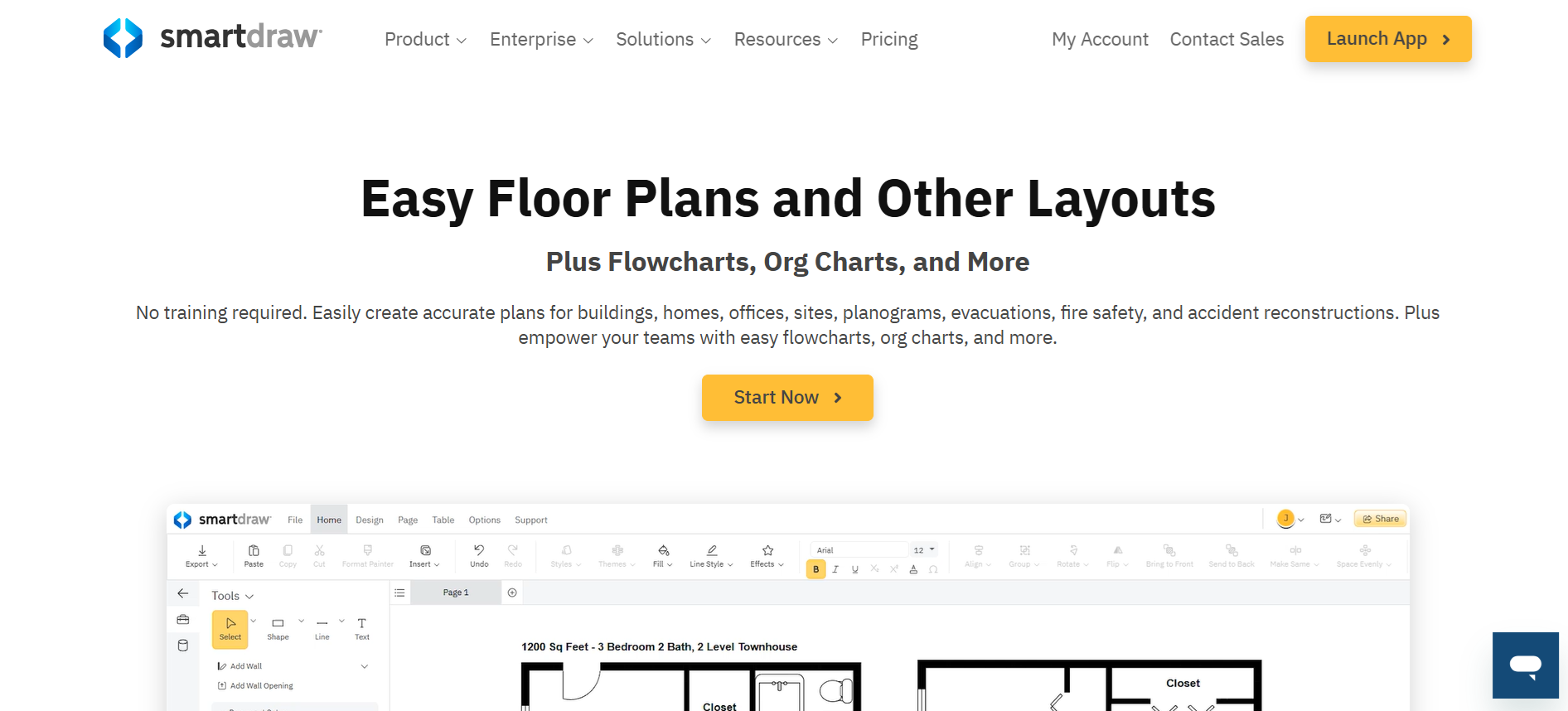SmartDraw homepage