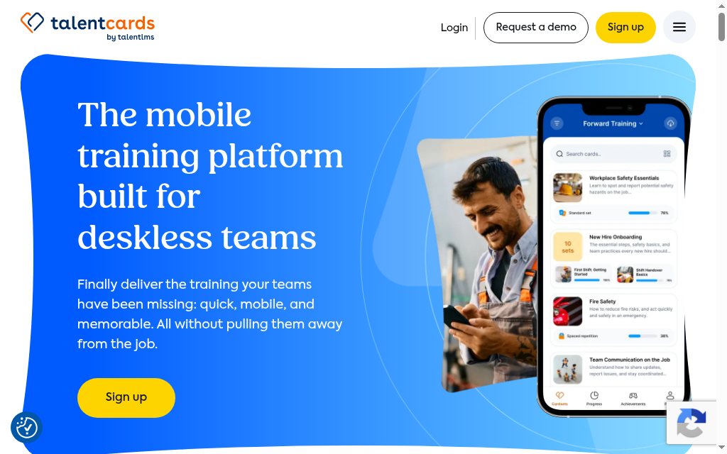 TalentCards homepage