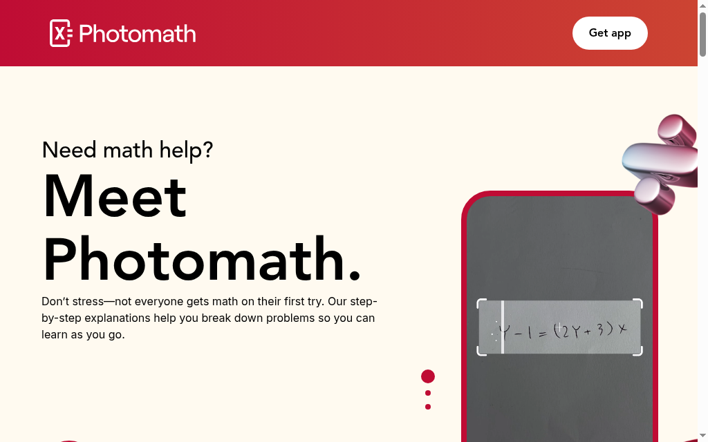 Photomath homepage