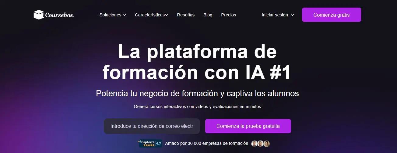 coursebox homepage spanish