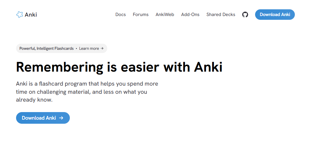 Anki home page