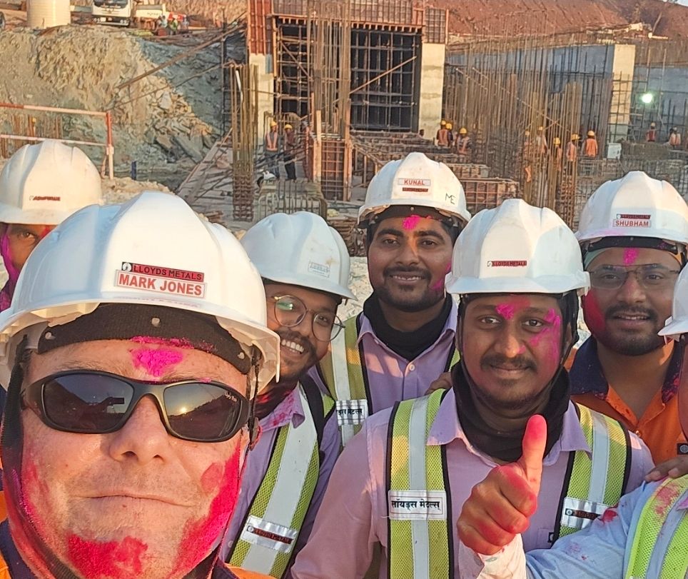 Mark Jones with the Lloyds Metals site team