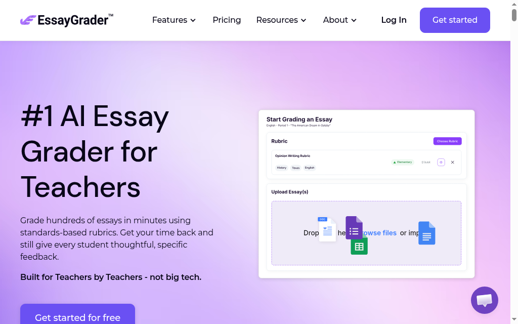 EssayGrader.ai homepage