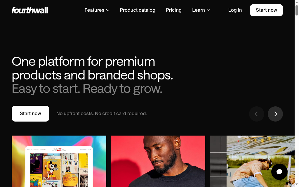 Fourthwall homepage