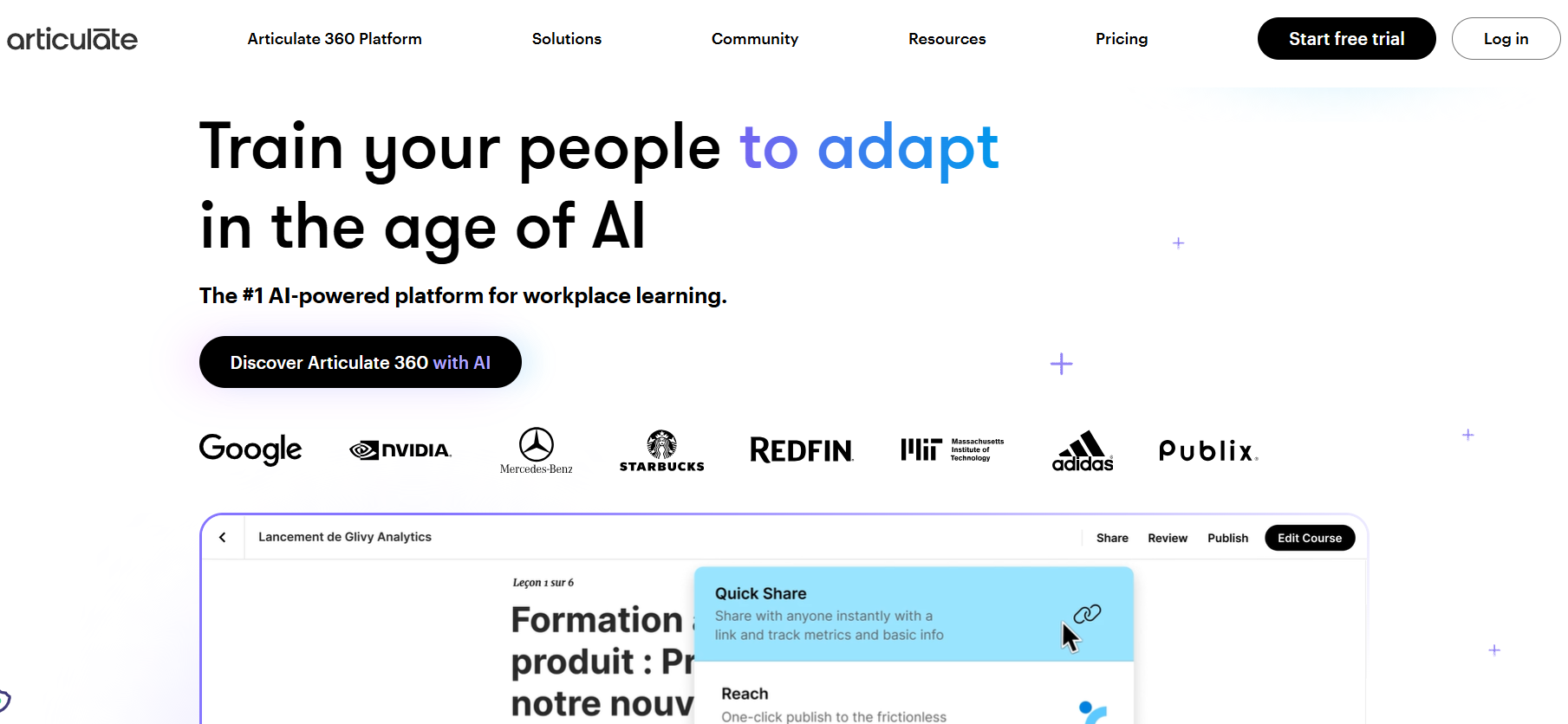 Articulate 360 homepage