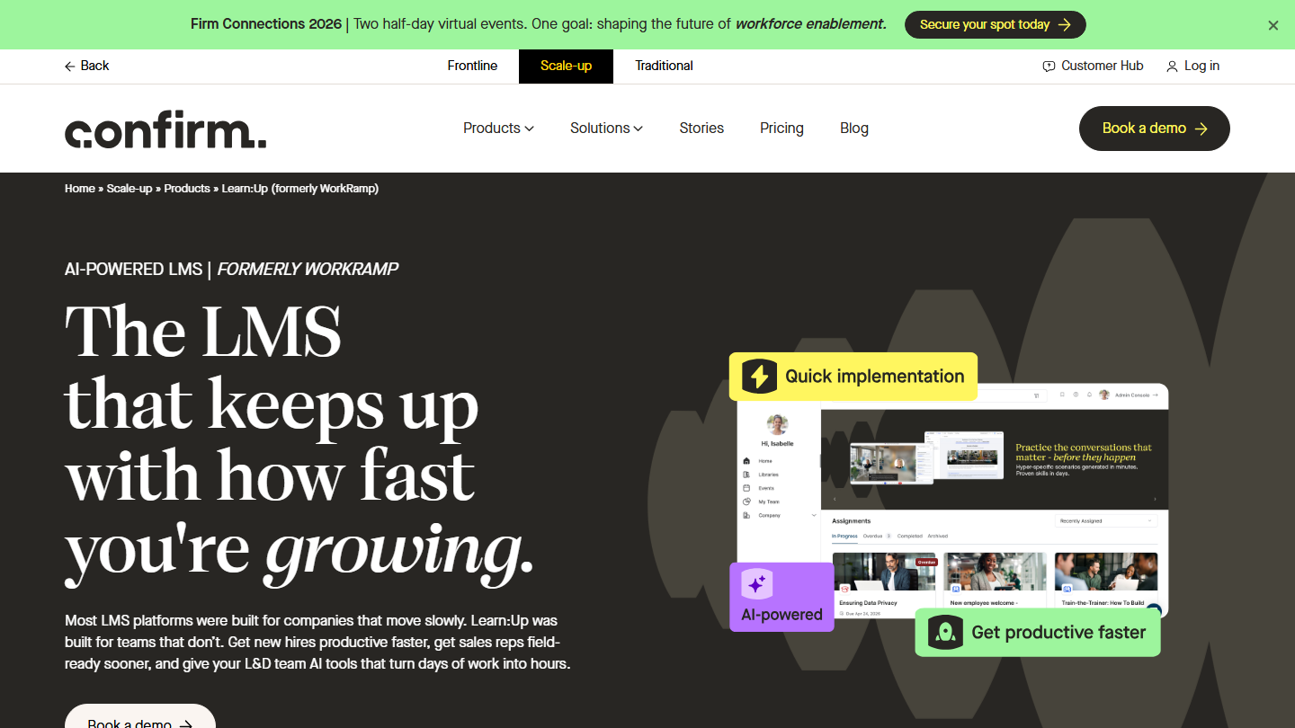 WorkRamp (nu Confirm Learn:Up), LMS voor sales-onboarding