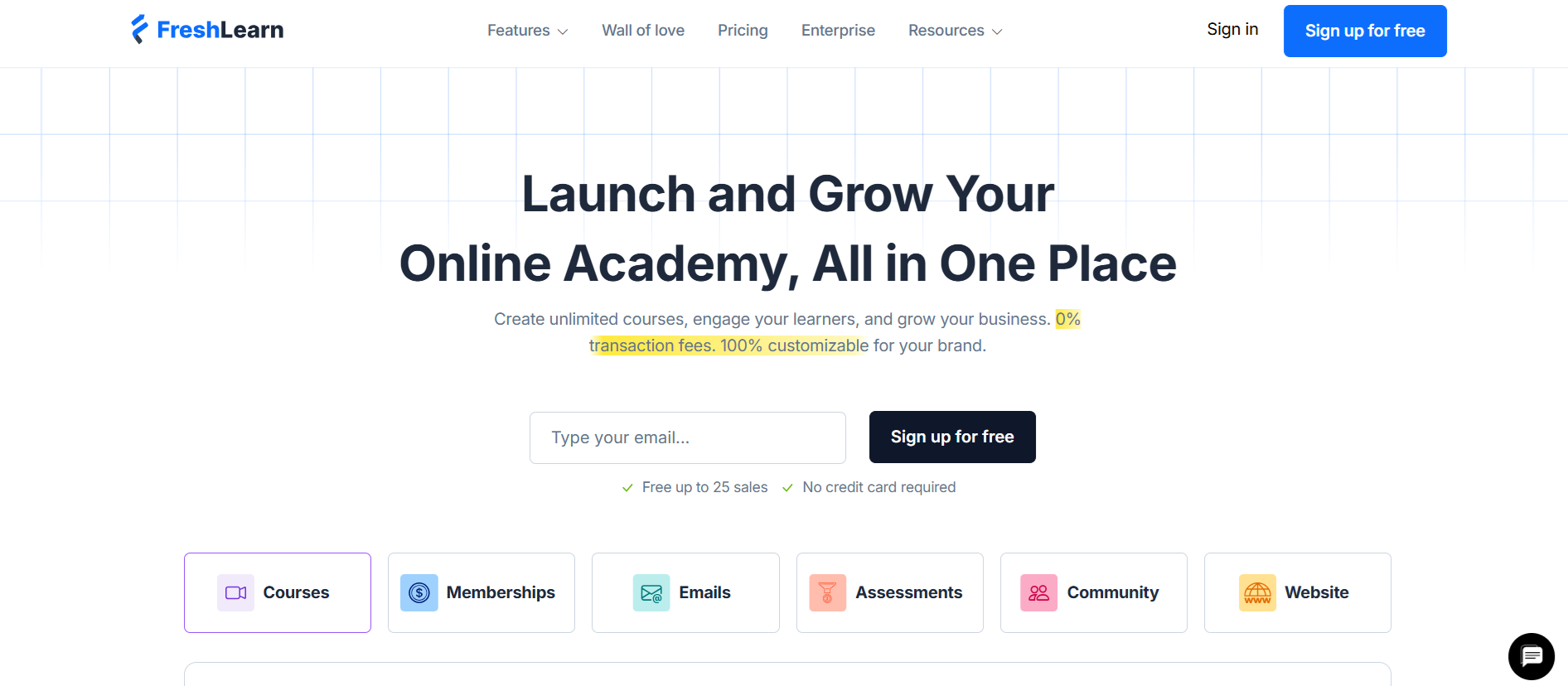FreshLearn offers creators a flexible platform for courses