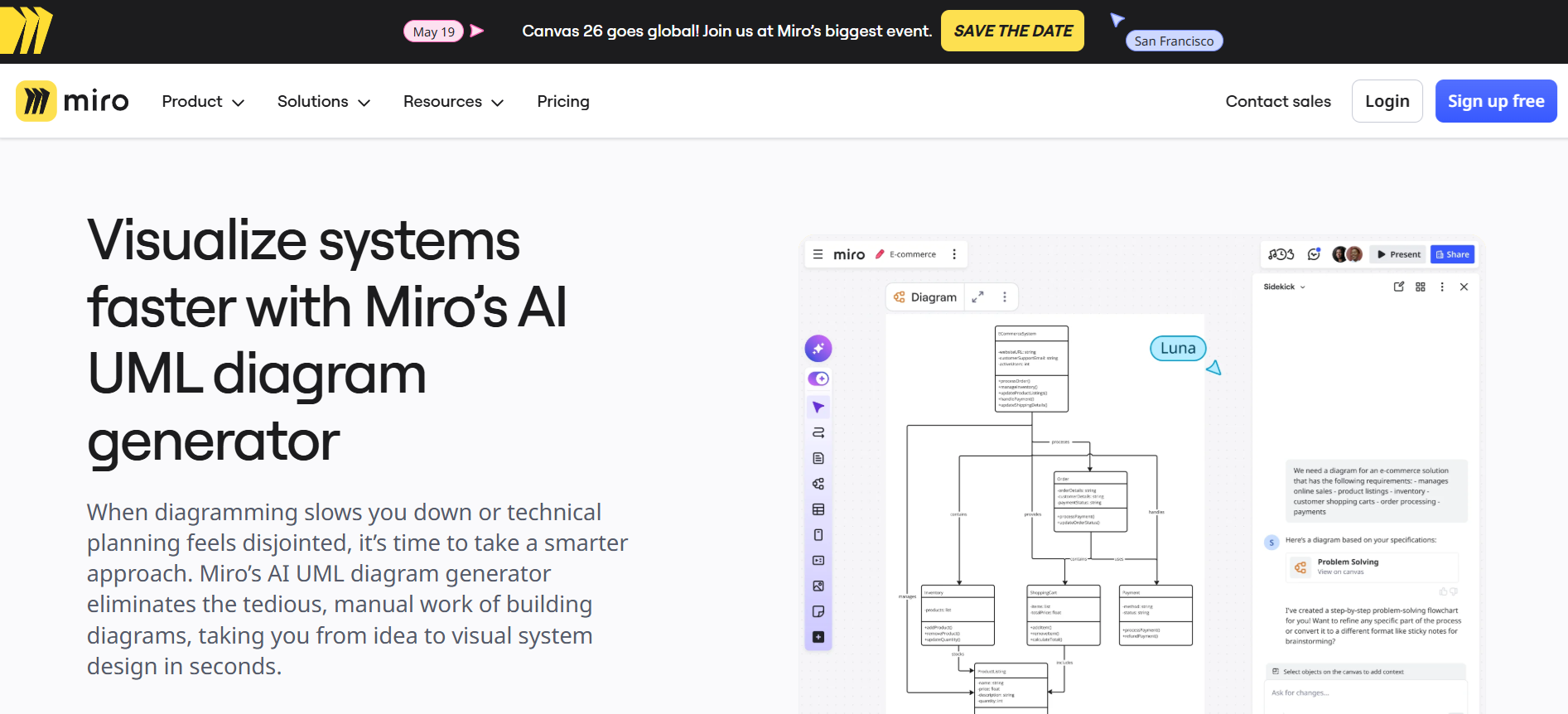 Miro homepage