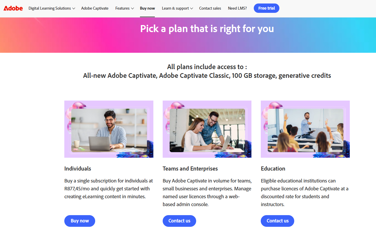 Adobe Captivate pricing