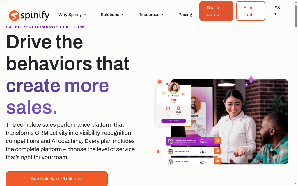 Spinify homepage