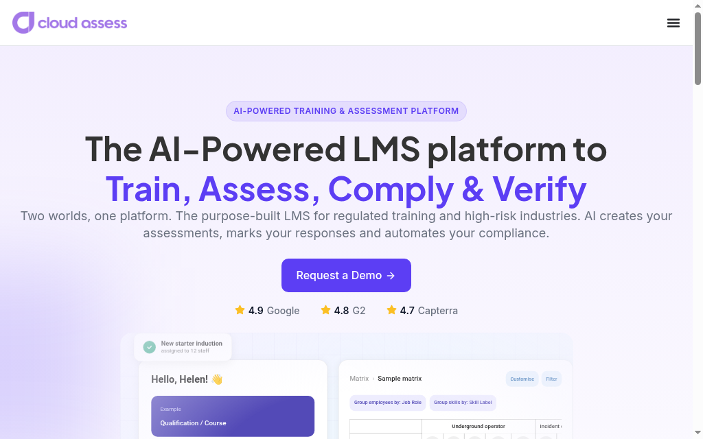Cloud Assess homepage