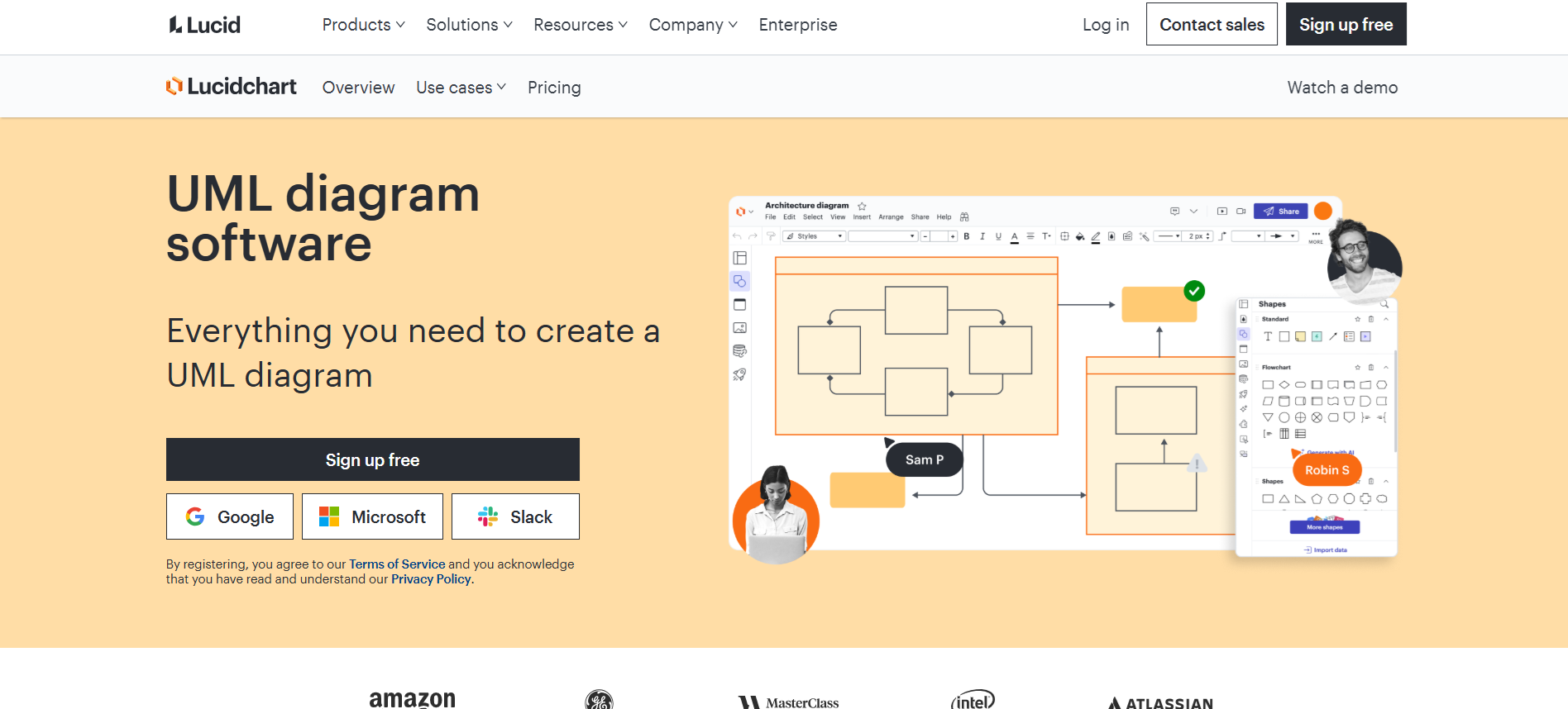 Lucidchart homepage