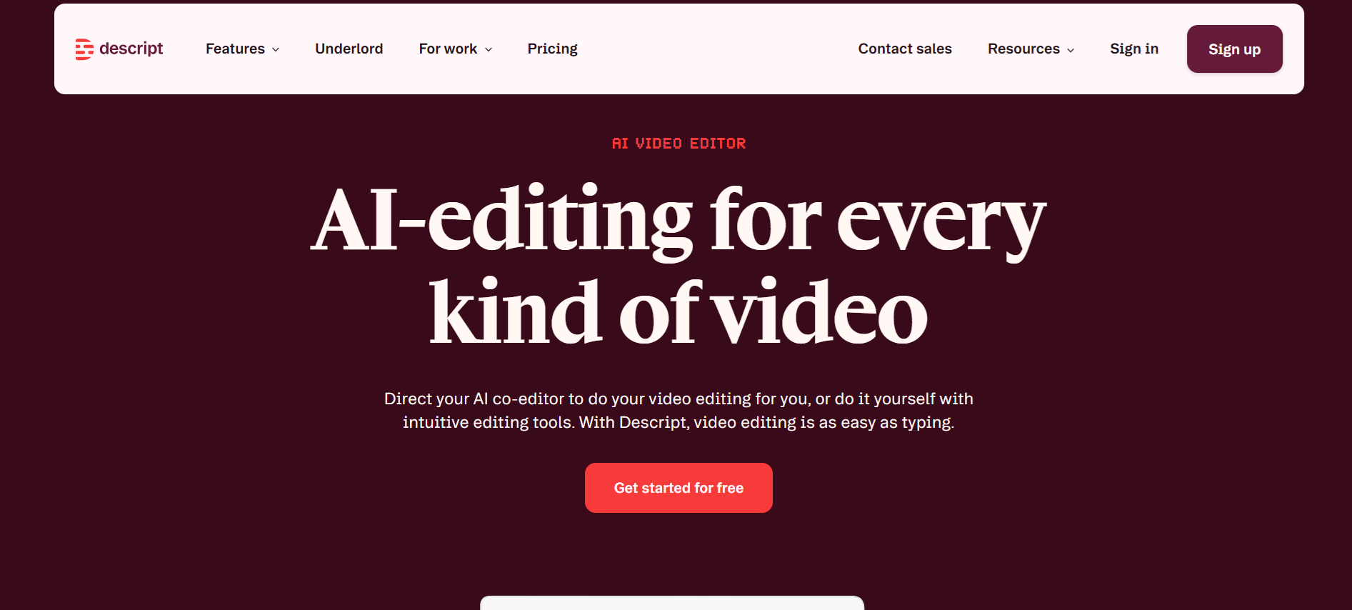 Descript is a media-focused tool that makes creating online course videos and audio content simple
