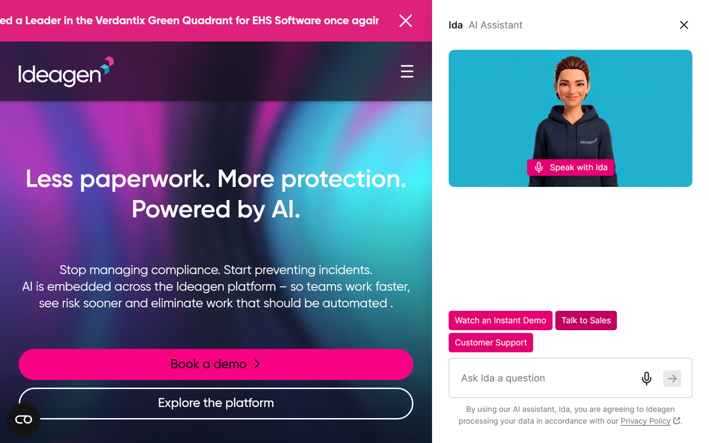 Ideagen homepage