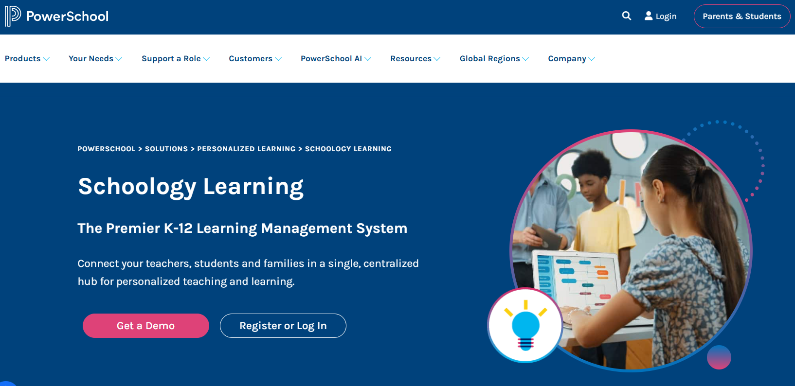 Schoology homepage