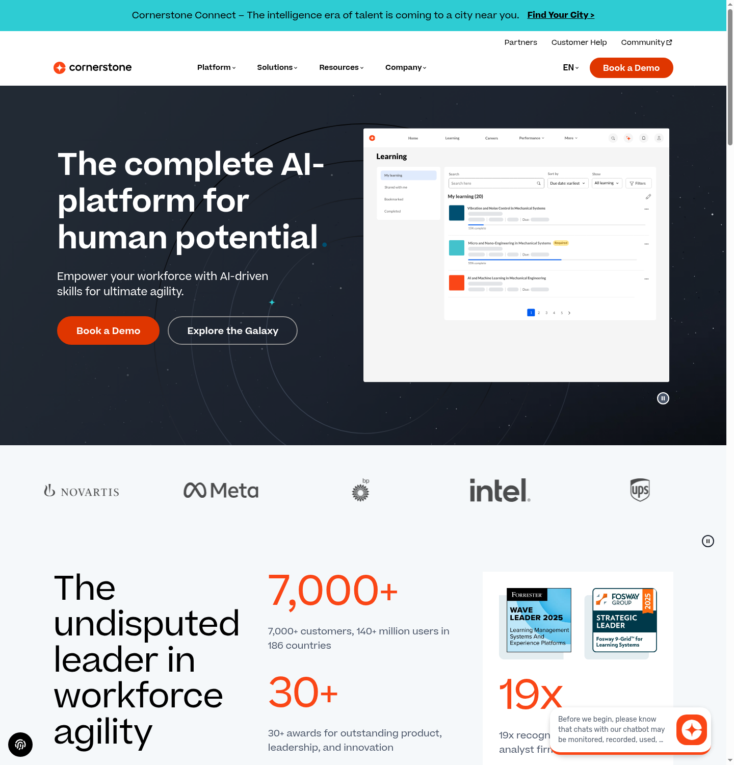 Cornerstone OnDemand homepage