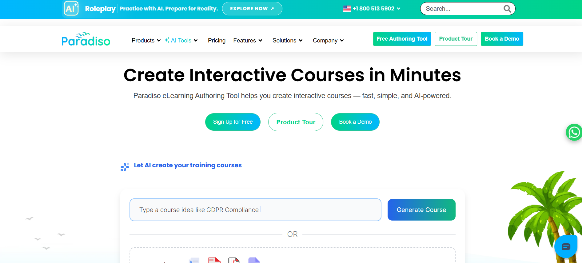 Create interactive courses in minutes
