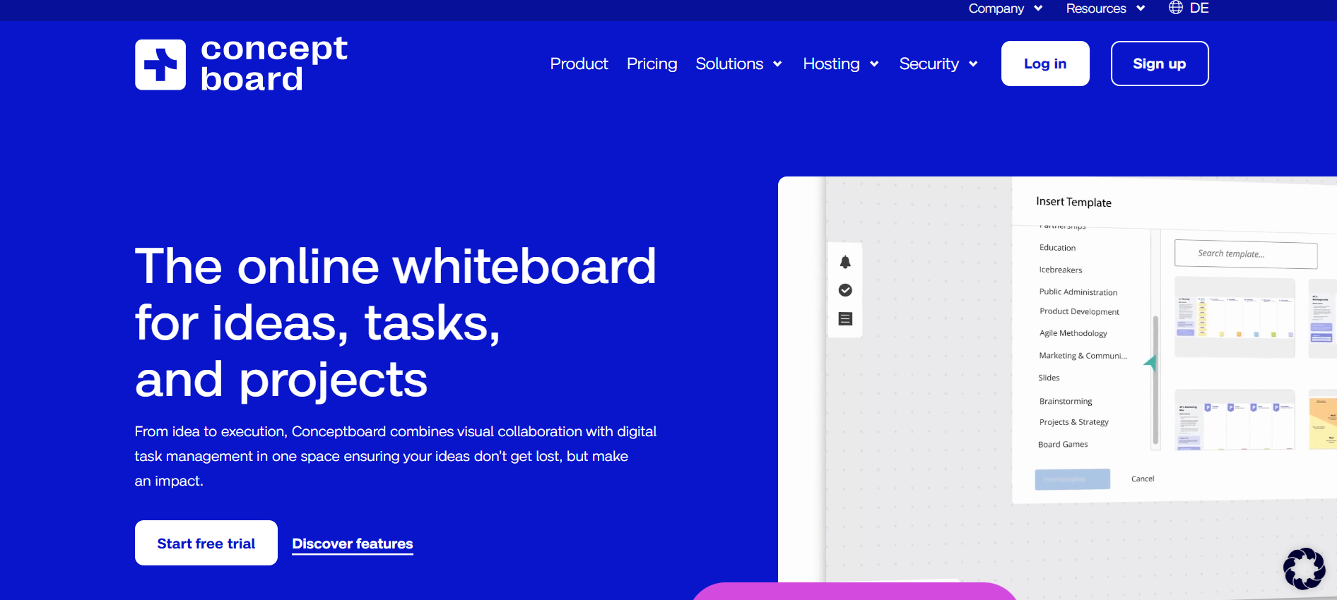 Conceptboard homepage