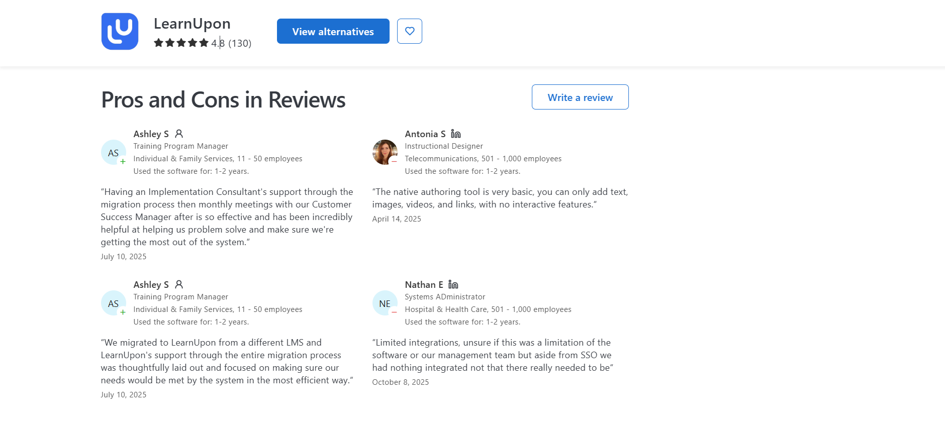 Explore LearnUpon Alternatives
